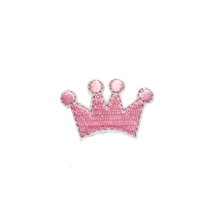 Pink Coronita hímzett textiltapasz 3,8x2,2 cm