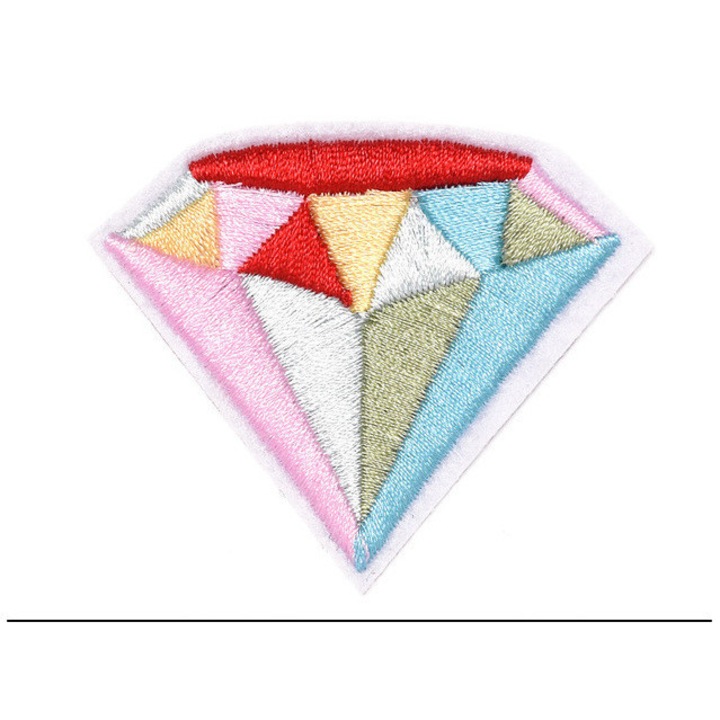 Petic textil brodat Diamantul colorat 4.3x4 cm