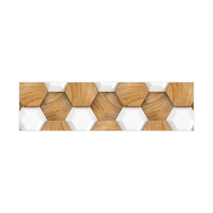 Öntapadó 3d tapéta, Mosható, Wood-Stone Hexagon, 150x540 - eMAG.hu