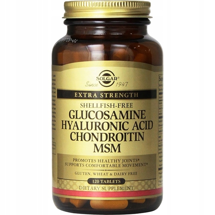 Supliment alimentar, Solgar Glucosamine Hyaluronic Acid Chondroitin MSM, 120 tablete