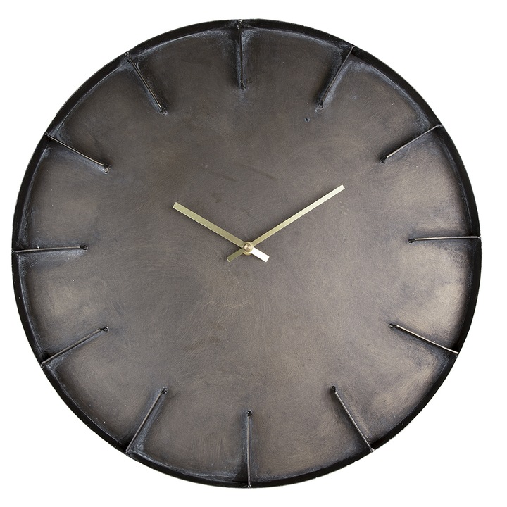 Стенен часовник от сиво желязо 49х5см