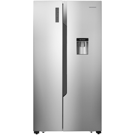 Side by side Heinner HSBS-520NFXWD + 514 l, Clasa A+, Full No Frost, Dozator de apa, Display, H 178.6 cm, Argintiu