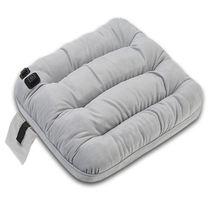 Perna Electrica din Grafen, Perna cu incalzire, USB, pentru scaun birou, masina, 3 Nivele de Temperatura, Gri