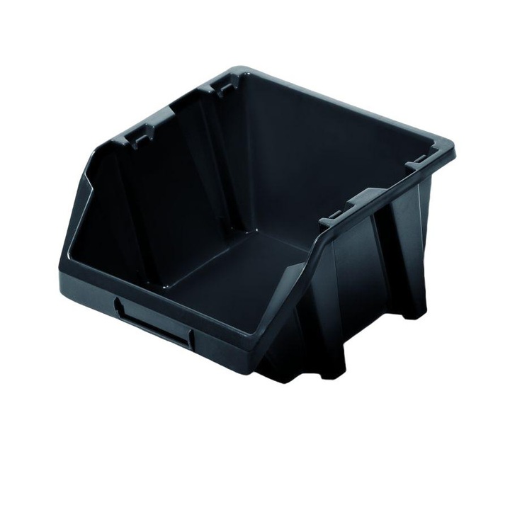 Tárolódoboz, Prosperplast, Bineer Short, Műanyag, 187x158x114 mm, Fekete
