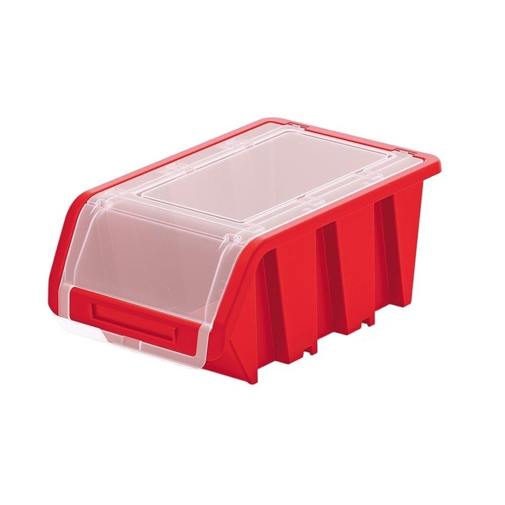 Tárolódoboz, Prosperplast, Truck Plus, Műanyag, 155x100x70 mm, Piros
