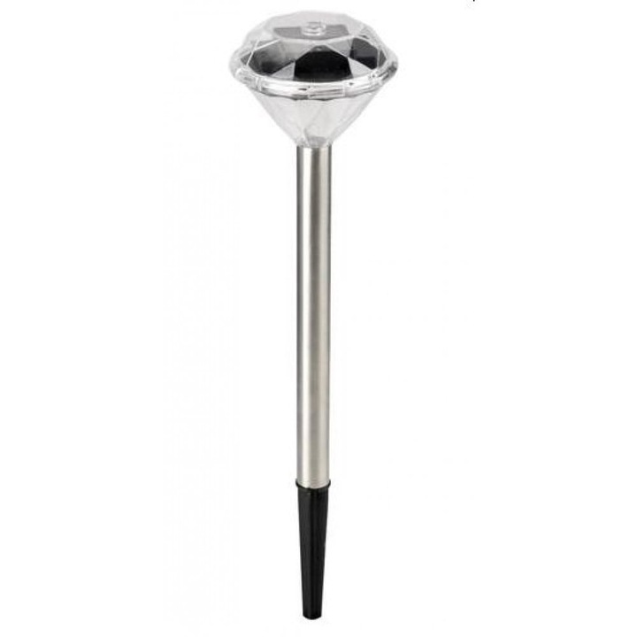 Lampa solara de gradina LED „Diamant” - 8 x 8 x 34,5 cm