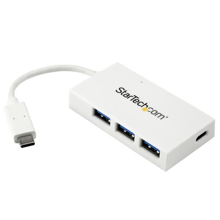 USB Hub StarTech HB30C3A1CFBW, USB 3.2 Type-C, 4 порта Бял