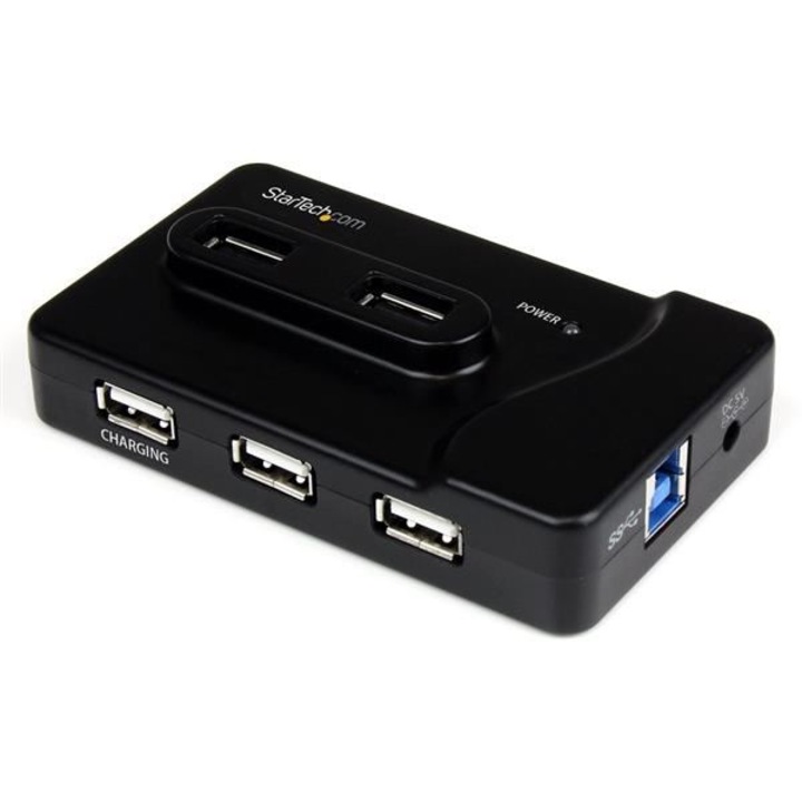 Хъб, Startech, 6 USB 2.0 / USB 3.0 порта, черен