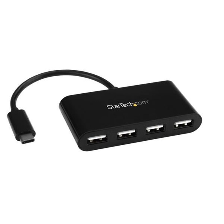 Хъб, Startech, USB, 4 порта, черен