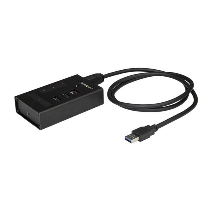 Хъб, Startech, USB 3.0, 4 порта, черен