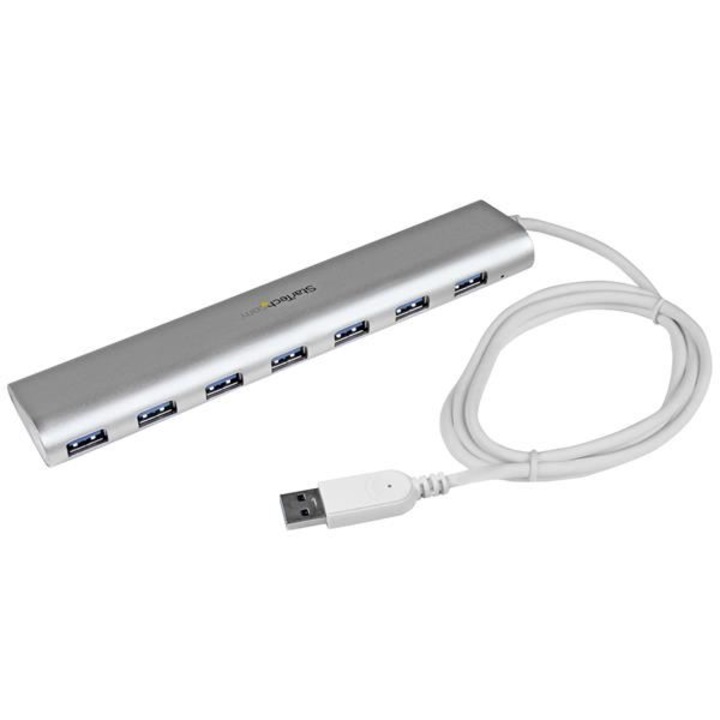 Хъб, Startech, USB 3.0, 7 порта, Бял/Сив