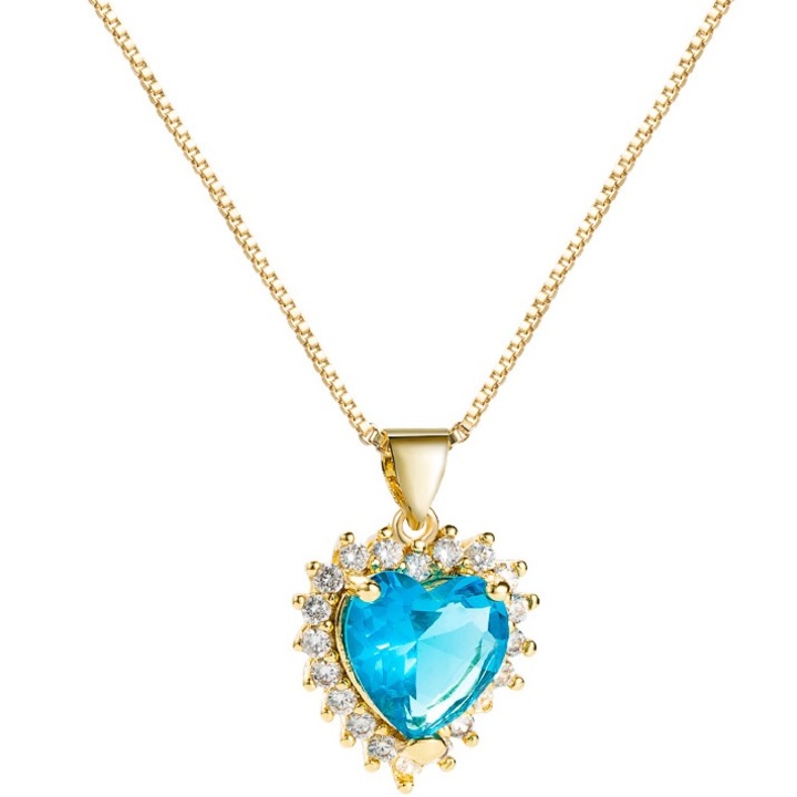 Nyaklánc, izmael, ötvözet, arany/kék