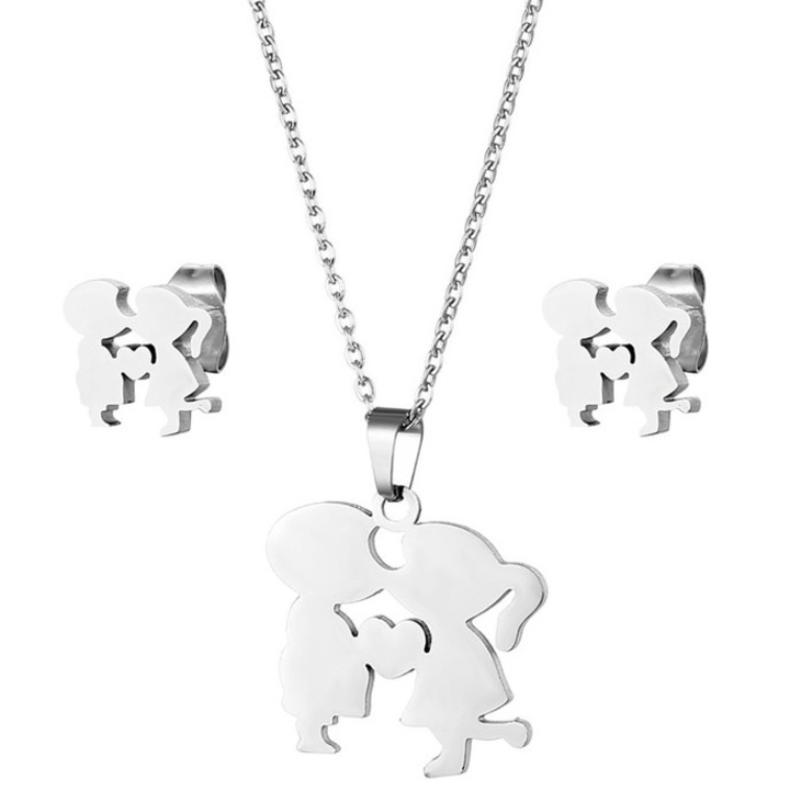 Női nyaklánc, Izmael, rozsdamentes acél, ezüst