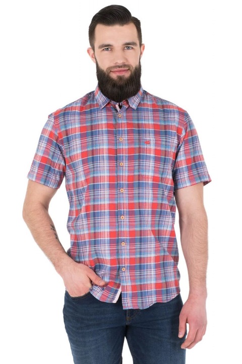 Narancs-kek Camel kockas ferfi ing, Piros/Kék