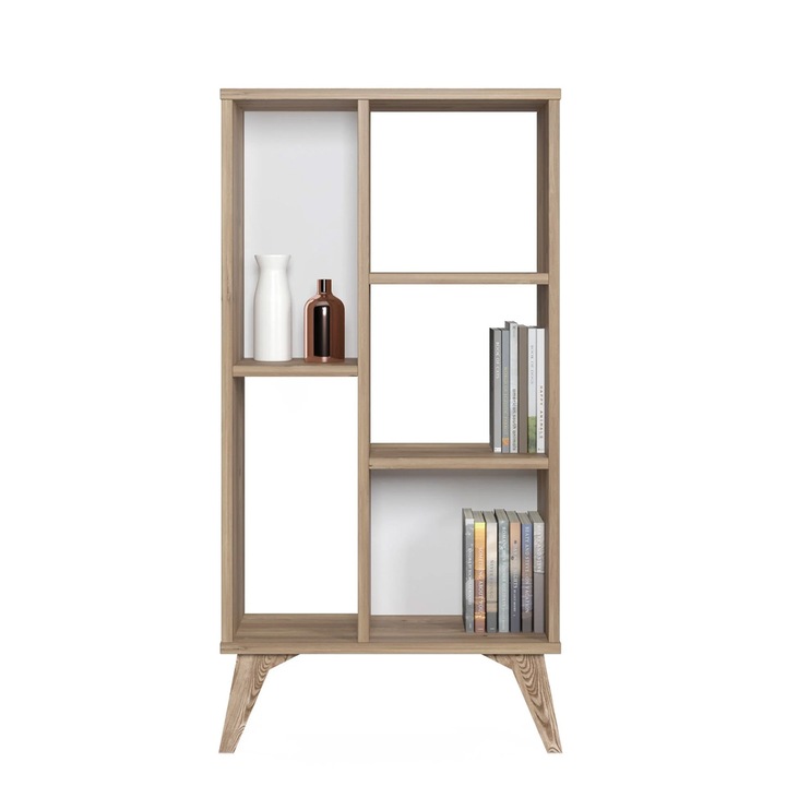 Biblioteca, Frame, Stejar, 55 x 25 x 106 cm