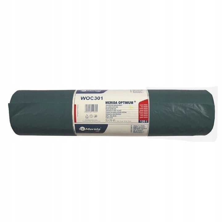 Торби за отпадъци, Merida, 120 л, 50 броя, Черен