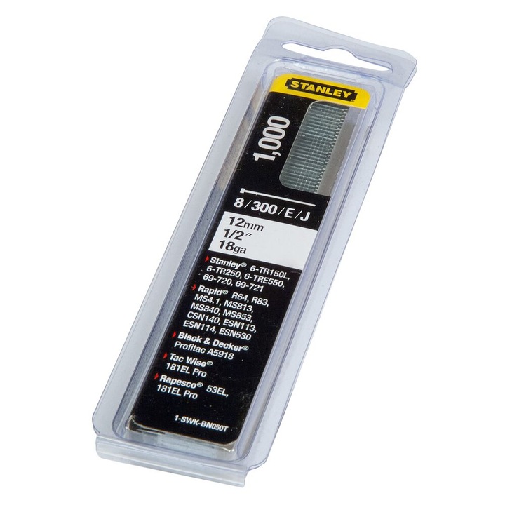Пакет от 1000 телчета тип J/8/300/E 12mm, 1-SWK-BN050T Stanley