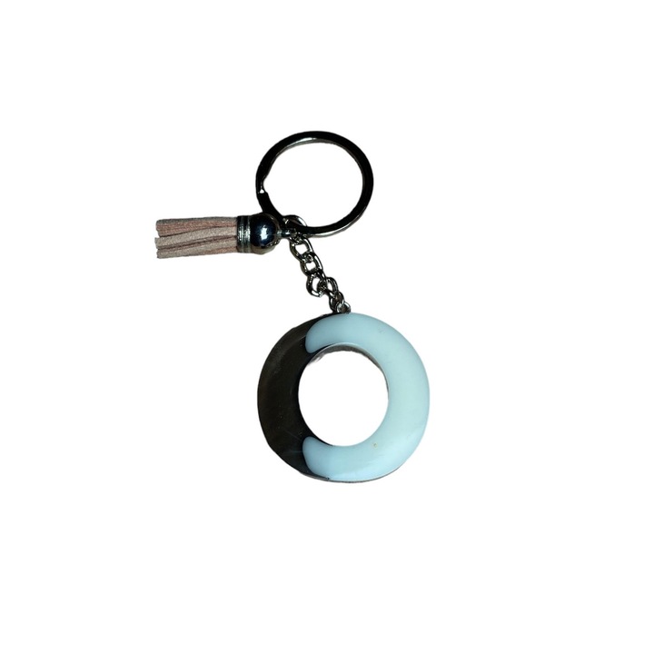 Breloc Gentelo cu initiala O Simply, design 3D, lungime 4 cm multicolor