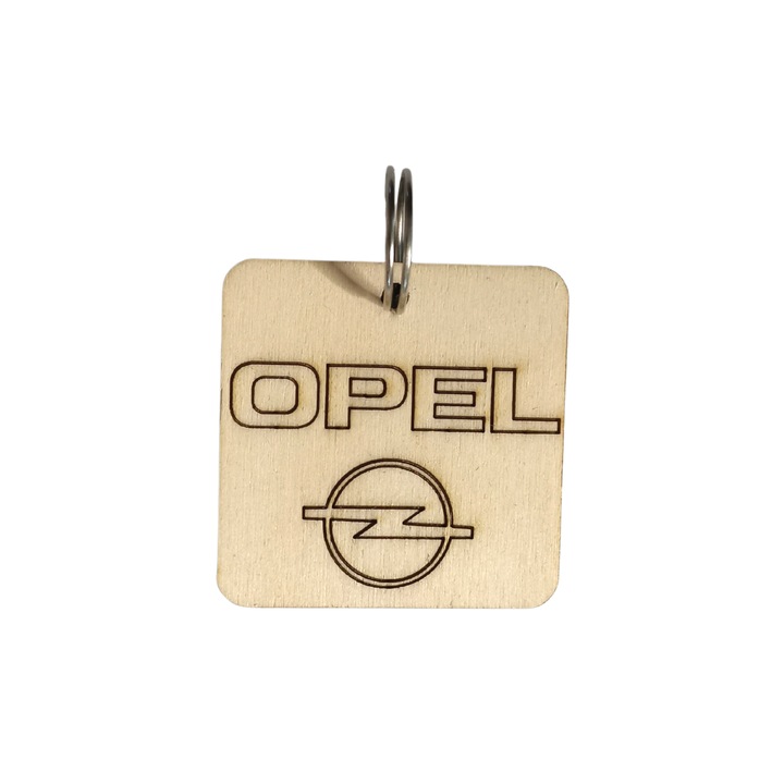 Ключодържател Opel, за кола, ключ за мотоциклет, 5 см, дърво