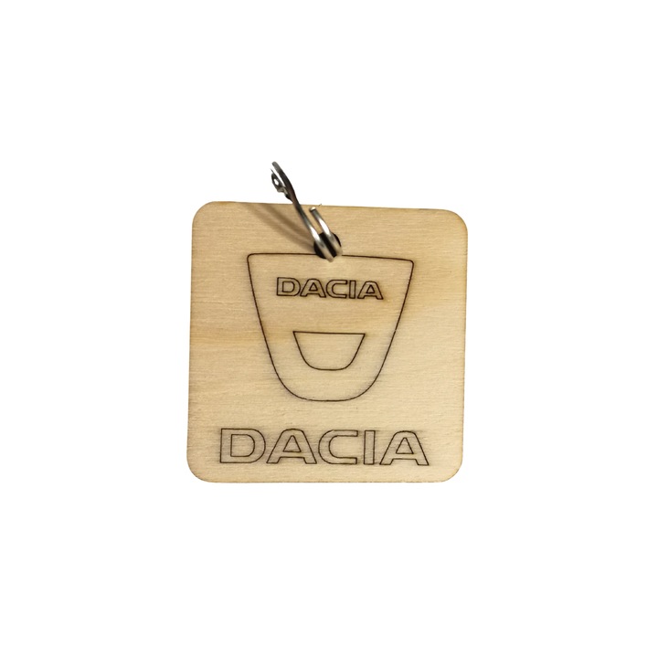 Ключодържател Dacia, за кола, ключ за мотоциклет, 5см, дърво