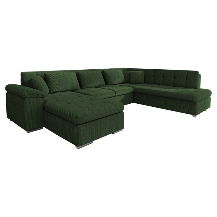 Coltar rabatabil Tony Reiat, MIRJAN24, stanga, verde, 76x348x205 cm