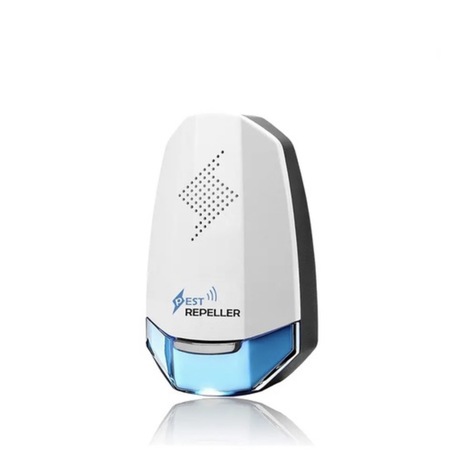 Aparat cu ultrasunete Pest Repeller Mundoval, JMK-01, Smart anti-rozatoare, insecte, lilieci, paianjeni, pureci, Alb/Albastru