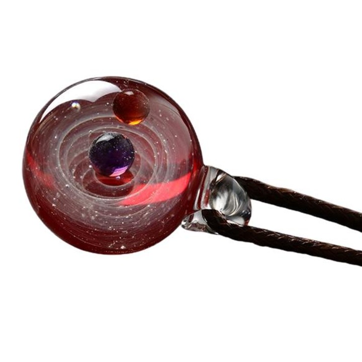 Női nyaklánc, Izmael, Üveg, Piros