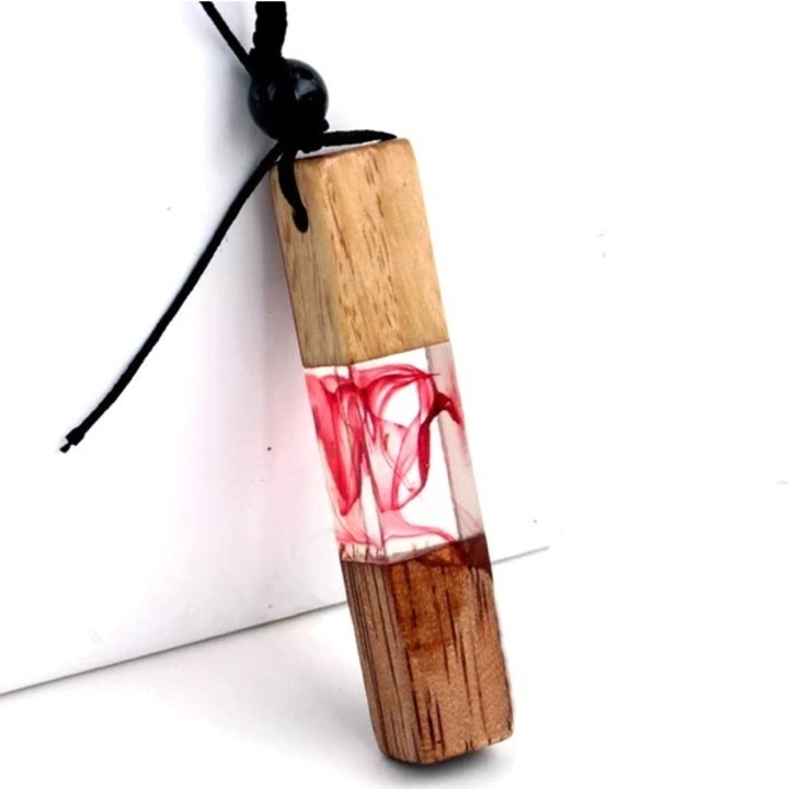 Colier dama, Izmael, Lemn/Rasina, Roz