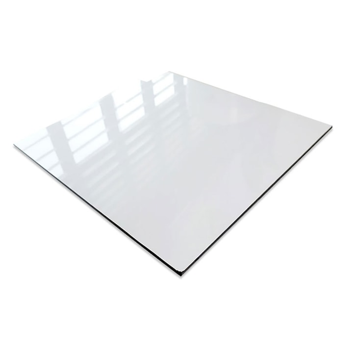 Placa aluminiu compozit, 3mm, alb lucios, 30x30 cm
