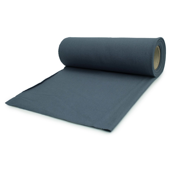 Tesatura din bumbac pentru treninguri, tricotaje, culoare albastru inchis, dimensiune 50 cm x 185 cm