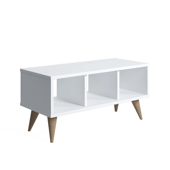 Masa laterala Nona, Alba, 80 x 35 x 38 cm