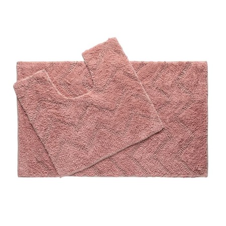 Set 2 covorase de baie din bumbac, roz, 80 x 50 cm si 50 x 40 cm - eMAG.ro