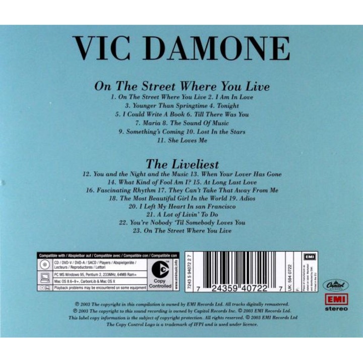 Vic Damone: On The Street Where You Live/The Livelie [CD]