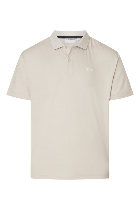 CALVIN KLEIN, Тениска с яка и лого, Светло бежово, S