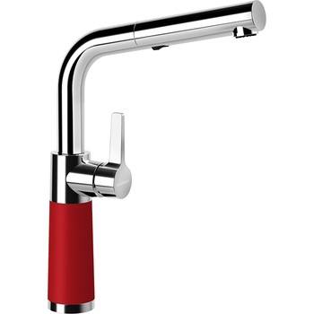 Baterie granit Schock SC-540 cu Dus Extractibil Rosu, finisaj granit, rotatie tija la 360 grade Baterie granit Schock SC-540 cu Dus Extractibil Rosu, finisaj granit, rotatie tija la 360 grade