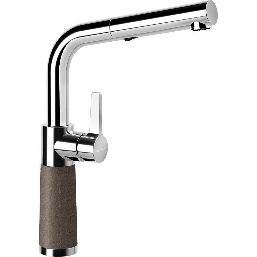 Baterie granit Schock SC-540 cu Dus Extractibil Bronze, finisaj granit, rotatie tija la 360 grade