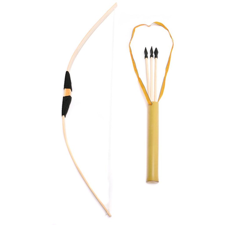 Лък Ahelos, Дървен, 3 стрели, 60 см