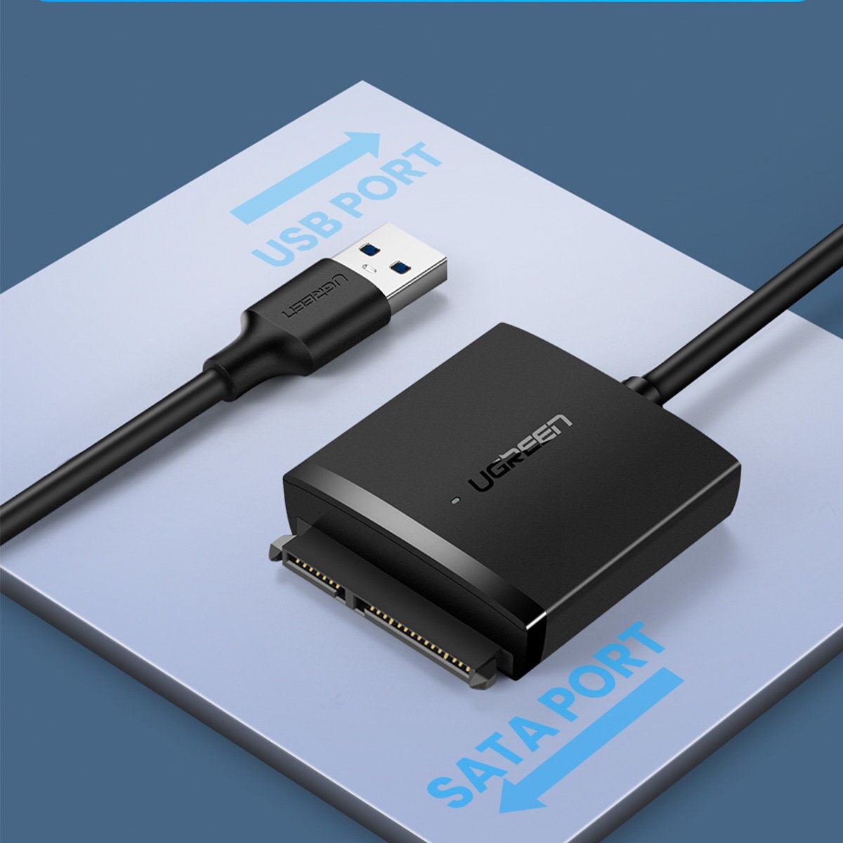 Adaptor SSD/HDD SATA la USB 3.0, Ugreen CR108, Black - eMAG.ro