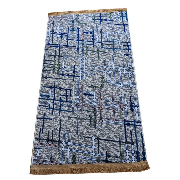 Covor Antiderapant Synapse, Gri Deschis, Poliester, 200x280 cm