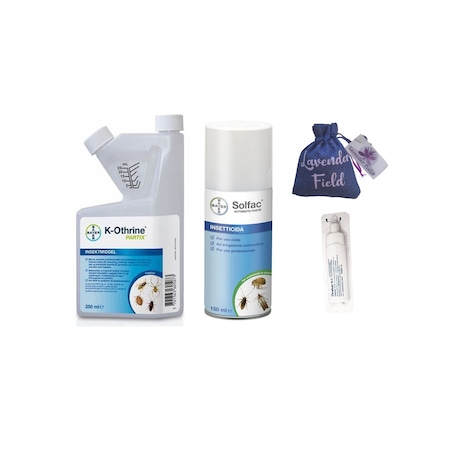 Set insecticid profesional plosnite, gandaci Kothrine 250 ml si Solfac 150 ml si Draker 15 ml si sac lavanda LF® 10 gr