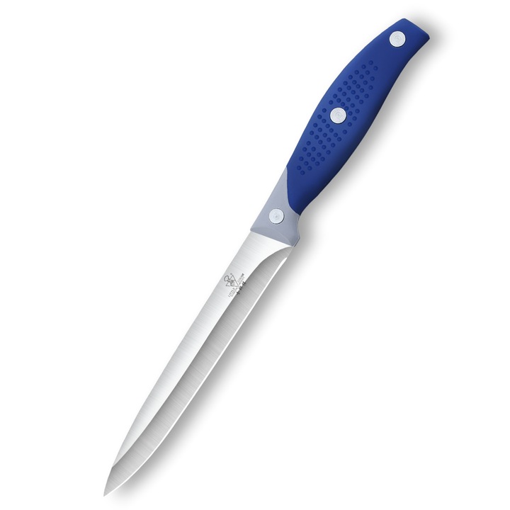 Cutit Otel Inoxidabil Universal, Maner Antialunecare, Lama 13 Cm, Albastru