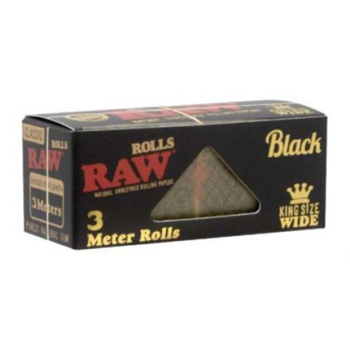 Rola de Foite rulat 'Raw' Black King Size Wide 3M