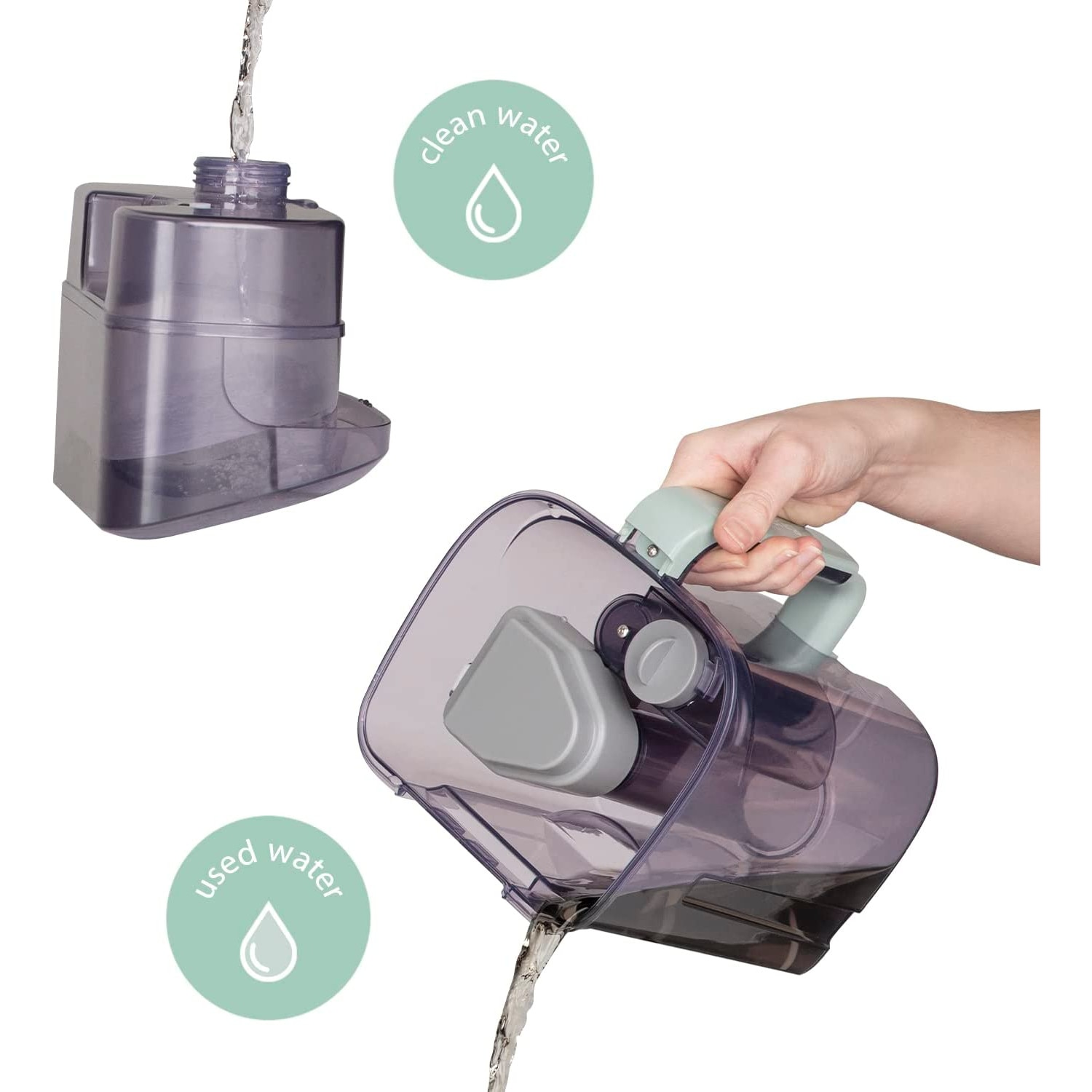 Aparat de curatat textile si tapiterie H.Koenig, TWT77, 650 W, rezervoare pentru apa curata si apa reziduala, pentru saltele, covoare, canapele, alb si vernil