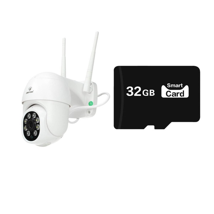 Térfigyelő kamera, WIFI, IP 360 kamera, HD, Jortan, Memóriakártya 32GB MicroSDHC LX Series UHS-I Class 10 Tartalmazza
