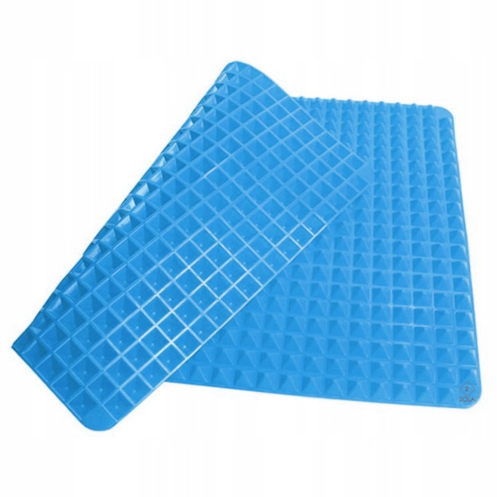 Многофункционална силиконова подложка за печене Zola®, Отцеждаща се, Гъвкава, 39x26 см, Синя