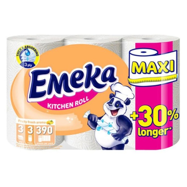 Set 2 x Prosoape de Hartie Emeka Fruity Fresh, 3 Straturi, 3 Role/Bax