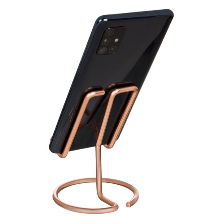 Suport metalic de birou pentru telefon, 8 x 8 x 11 cm, Pink
