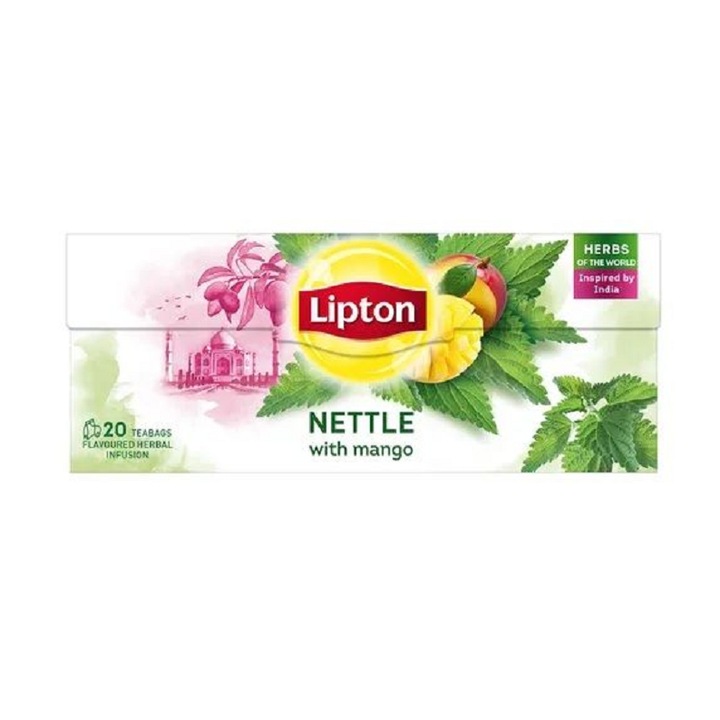 Ceai Lipton Herbal Mango si Urzica, 20 plicuri/cutie, 26 g
