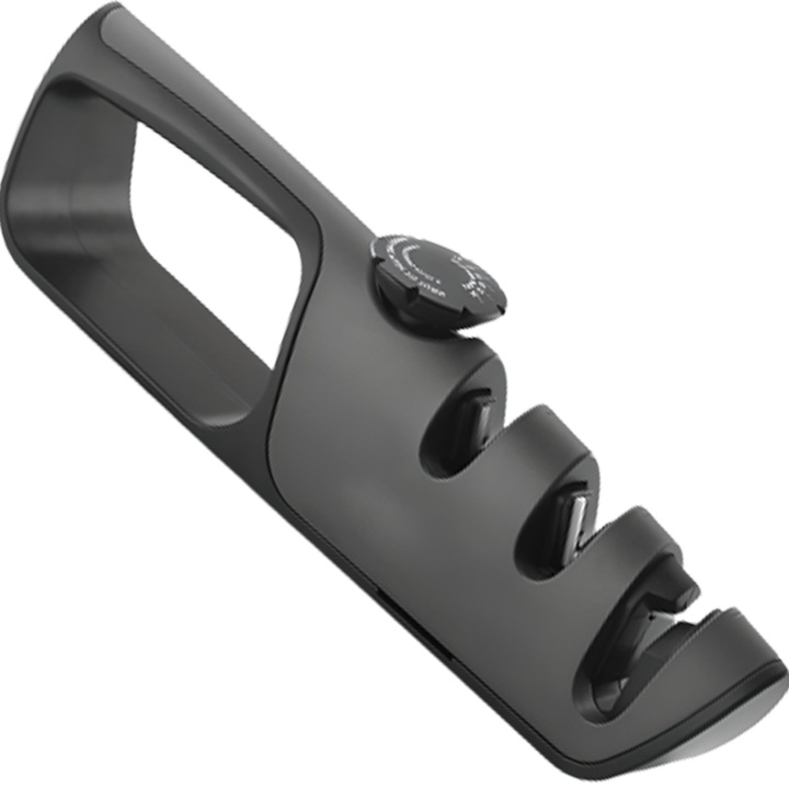 Ascutitor de cutite 3 in 1, ABS, Inox, Negru