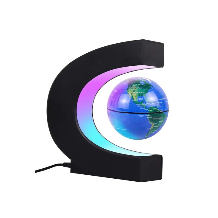 Lampa de veghe glob pamantesc magnetic, cu leduri, care leviteaza, SmartK®